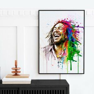 16x20 Happy Bob Marley Fantasy Art Watercolor Oil Painting Poster Art‎ Poster